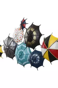 eCraftIndia Set of Colorful Handcrafted Umbrella's Iron Wall Hanging