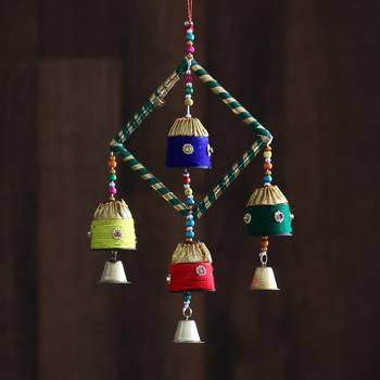 eCraftIndia Handcrafted DECORative Wall Door Window Hanging Bells 1