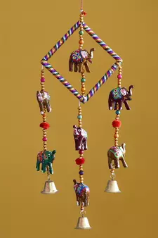eCraftIndia Handcrafted DECORative Elephant Wall Door Window Hanging Bells