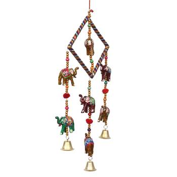 eCraftIndia Handcrafted DECORative Elephant Wall Door Window Hanging Bells 6