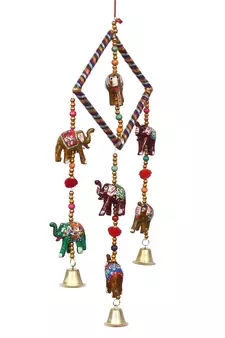 eCraftIndia Handcrafted DECORative Elephant Wall Door Window Hanging Bells