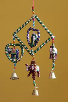 eCraftIndia Handcrafted DECORative Elephant Wall Door Window Hanging Bells