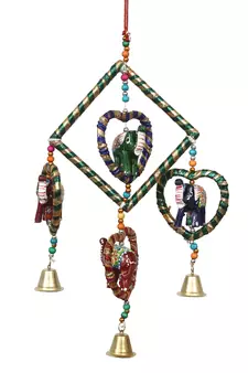 eCraftIndia Handcrafted DECORative Elephant Wall Door Window Hanging Bells
