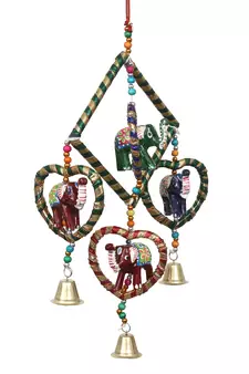 eCraftIndia Handcrafted DECORative Elephant Wall Door Window Hanging Bells