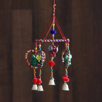 eCraftIndia Handcrafted DECORative Lord Ganesha Wall Door Window Hanging Bell 1