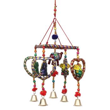 eCraftIndia Handcrafted DECORative Lord Ganesha Wall Door Window Hanging Bell 3