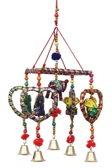 eCraftIndia Handcrafted DECORative Lord Ganesha Wall Door Window Hanging Bell