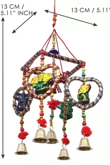 eCraftIndia Handcrafted DECORative Lord Ganesha Wall Door Window Hanging Bell