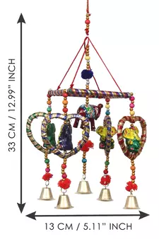 eCraftIndia Handcrafted DECORative Lord Ganesha Wall Door Window Hanging Bell