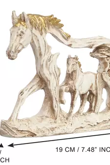 eCraftIndia DECORative Walking Horses Polyresin Wall Hanging Showpiece