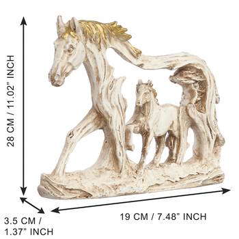 eCraftIndia DECORative Walking Horses Polyresin Wall Hanging Showpiece 4