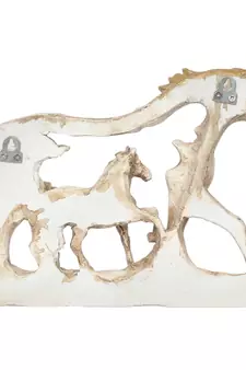 eCraftIndia DECORative Walking Horses Polyresin Wall Hanging Showpiece