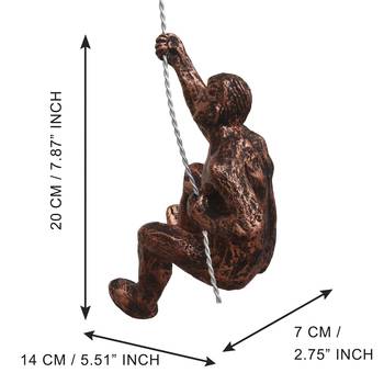 eCraftIndia Man Trying to Climb DECORative Wall Hanging Figurine 4