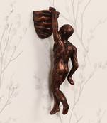 eCraftIndia Man Doing Mountain Climbing DECORative Wall Hanging Figurine