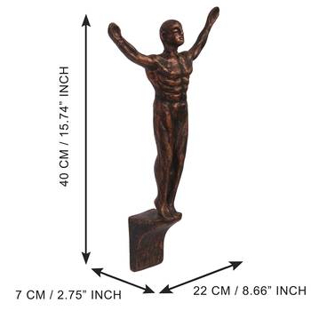 eCraftIndia Standing Man with Open Arms DECORative Wall Hanging Figurine 3