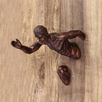 eCraftIndia Man in Running Position DECORative Wall Hanging Figurine 1