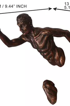 eCraftIndia Man in Running Position DECORative Wall Hanging Figurine