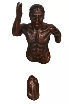 eCraftIndia Man in Running Position DECORative Wall Hanging Figurine