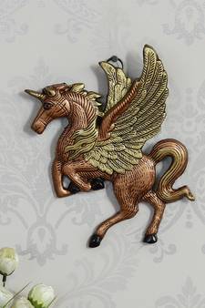 eCraftIndia DECORative Flying Horse Metal Wall Hanging Showpiece