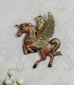 eCraftIndia DECORative Flying Horse Metal Wall Hanging Showpiece