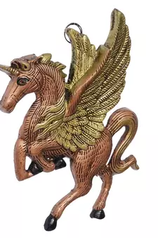 eCraftIndia DECORative Flying Horse Metal Wall Hanging Showpiece