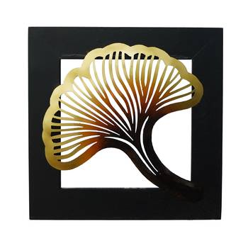 eCraftIndia Colorful Iron Leaf with Wooden Frame Handcrafted Wall Hanging 4
