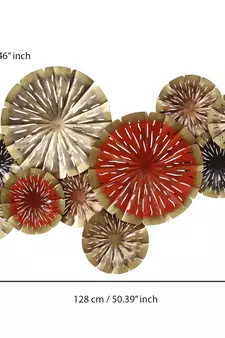 eCraftIndia Abstract Colorful Floral Plates Collection Handcrafted Iron Wall Hanging