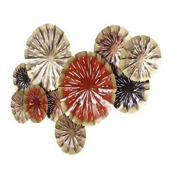 eCraftIndia Abstract Colorful Floral Plates Collection Handcrafted Iron Wall Hanging 6
