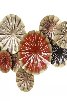 eCraftIndia Abstract Colorful Floral Plates Collection Handcrafted Iron Wall Hanging