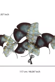 eCraftIndia Abstract Colorful Leaves Collection Handcrafted Iron Wall Hanging with Background LED's