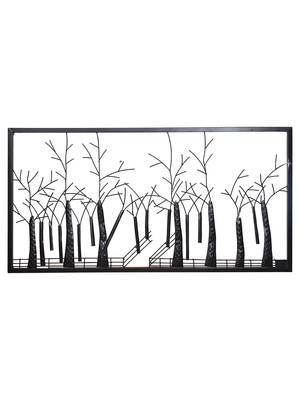 eCraftIndia Abstract Trees Forect View Handcrafted Iron Wall Hanging with background LED's 4