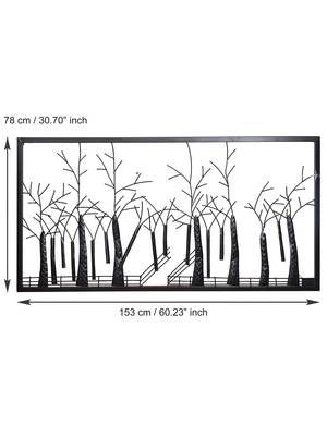 eCraftIndia Abstract Trees Forect View Handcrafted Iron Wall Hanging with background LED's 5