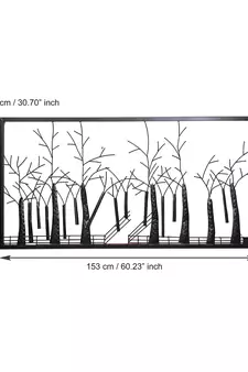 eCraftIndia Abstract Trees Forect View Handcrafted Iron Wall Hanging with background LED's
