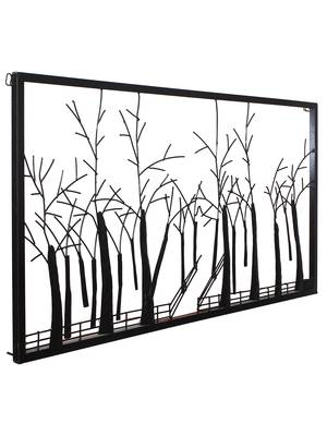 eCraftIndia Abstract Trees Forect View Handcrafted Iron Wall Hanging with background LED's 6