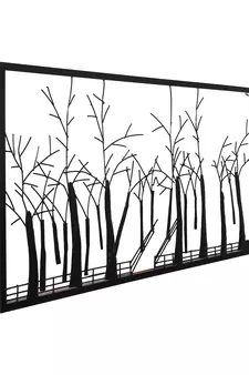 eCraftIndia Abstract Trees Forect View Handcrafted Iron Wall Hanging with background LED's