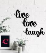 eCraftIndia  Live Love Laugh  Black Engineered Wood Wall Art Cutout  Ready to Hang Home DECOR