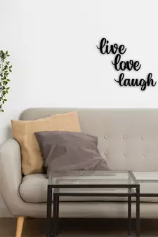 eCraftIndia  Live Love Laugh  Black Engineered Wood Wall Art Cutout  Ready to Hang Home DECOR