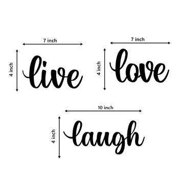 eCraftIndia  Live Love Laugh  Black Engineered Wood Wall Art Cutout  Ready to Hang Home DECOR 5