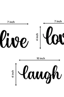 eCraftIndia  Live Love Laugh  Black Engineered Wood Wall Art Cutout  Ready to Hang Home DECOR