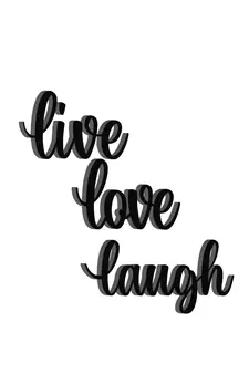 eCraftIndia  Live Love Laugh  Black Engineered Wood Wall Art Cutout  Ready to Hang Home DECOR