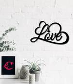 eCraftIndia  Love with Hearts  Black Engineered Wood Wall Art Cutout  Ready to Hang Home DECOR