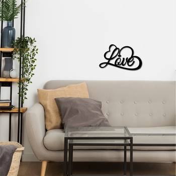 eCraftIndia  Love with Hearts  Black Engineered Wood Wall Art Cutout  Ready to Hang Home DECOR 2