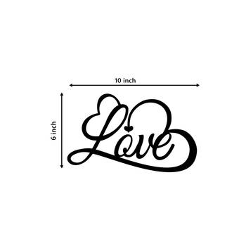 eCraftIndia  Love with Hearts  Black Engineered Wood Wall Art Cutout  Ready to Hang Home DECOR 5