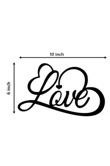eCraftIndia  Love with Hearts  Black Engineered Wood Wall Art Cutout  Ready to Hang Home DECOR