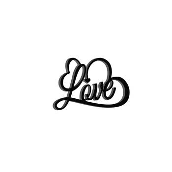 eCraftIndia  Love with Hearts  Black Engineered Wood Wall Art Cutout  Ready to Hang Home DECOR 6