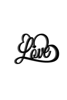 eCraftIndia  Love with Hearts  Black Engineered Wood Wall Art Cutout  Ready to Hang Home DECOR