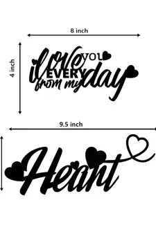 eCraftIndia  Love You Everyday From My Heart  Black Engineered Wood Wall Art Cutout  Ready to Hang Home DECOR