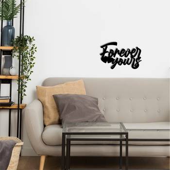 eCraftIndia  Forever Yours  Love Theme Black Engineered Wood Wall Art Cutout  Ready to Hang Home DECOR 2