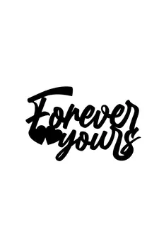 eCraftIndia  Forever Yours  Love Theme Black Engineered Wood Wall Art Cutout  Ready to Hang Home DECOR