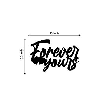 eCraftIndia  Forever Yours  Love Theme Black Engineered Wood Wall Art Cutout  Ready to Hang Home DECOR 5